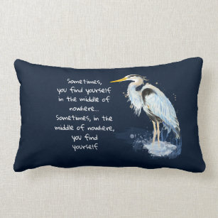 blue heron pillow