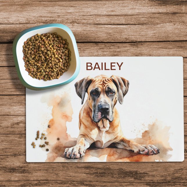 Watercolor Great Dane Dog Food Mat (Creator Uploaded)