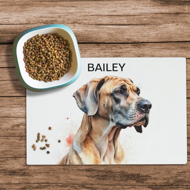 Watercolor Great Dane Dog Food Mat (Creator Uploaded)