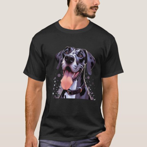 Watercolor Great Dane  Fun Dog Pet Animal T_Shirt