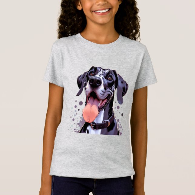 Watercolor Great Dane  Fun Dog Pet Animal T-Shirt (Front)