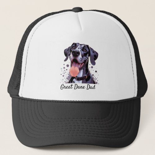 Watercolor Great Dane  Fun Dog Pet Animal Trucker Hat