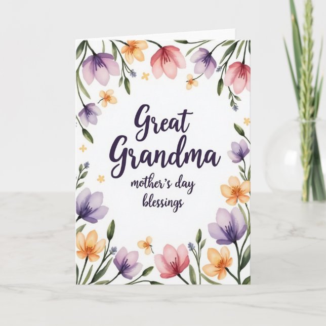 Watercolor Great Grandma Card (Front)