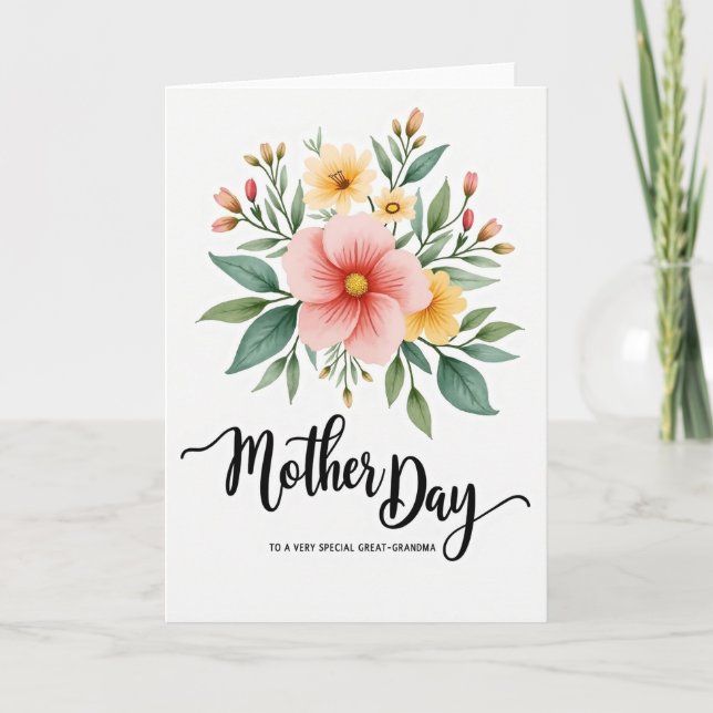 Watercolor Great Grandma Day Card (Front)