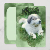Watercolor Great Pyrenees Puppy - Relaxing (Front/Back)