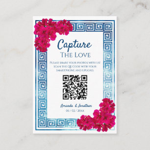 Watercolor Grecian Elegance + Pink Photo Sharing Enclosure Card