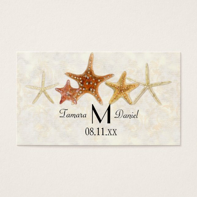 Watercolor Greek Key PatternStarfish Beach Wedding (Front)