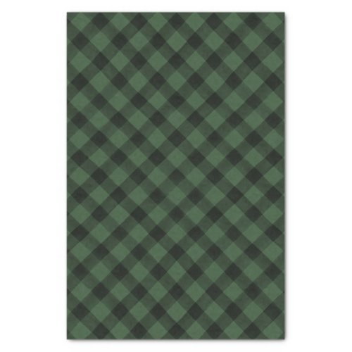 Watercolor Green and Black Buffalo Plaid   Tissue Paper