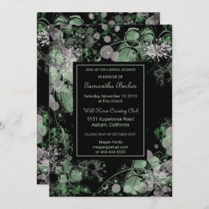 Watercolor Green and Pink Botanical Bridal Shower Invitation