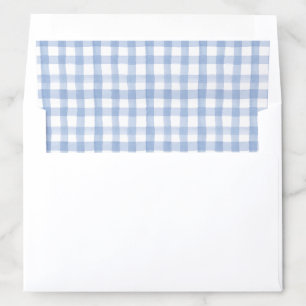 Watercolor Green and White Gingham Crest Envelope Liner