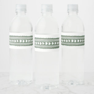 Watercolor Green and White Hydrangea Crest Water Bottle Label