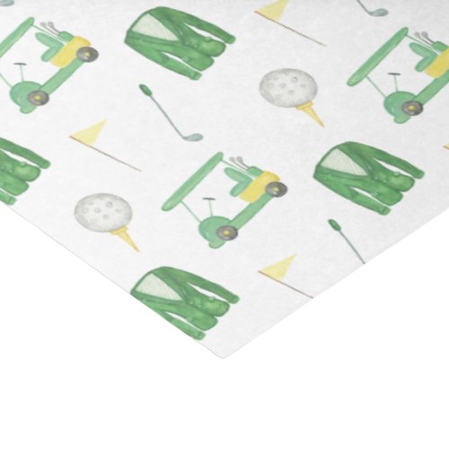 Watercolor Green and Yellow Golf Tournament  Tissue Paper