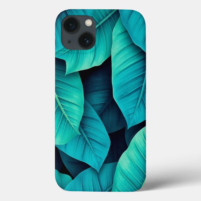 Watercolor Green Banana Foliage Pattern Case-Mate iPhone Case (Back)