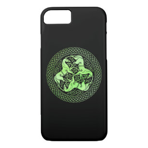 Watercolor Green Celtic Knot Ring with Horses iPhone 8/7 Case