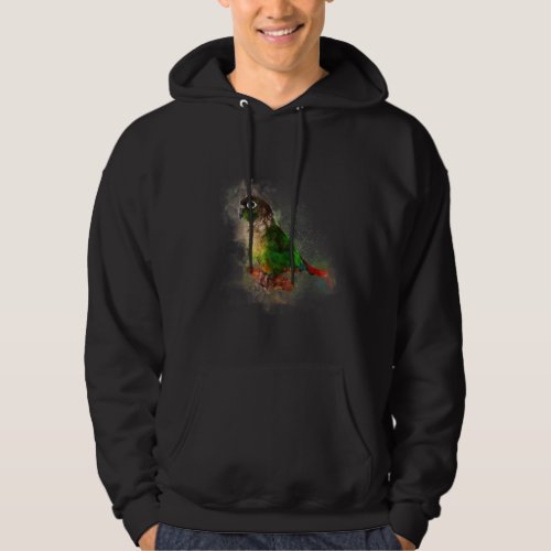 Watercolor Green Cheek Conure parrot  Hoodie