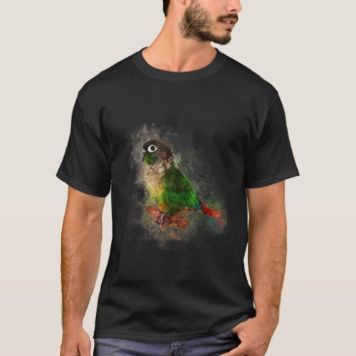 Watercolor Green Cheek Conure parrot  T_Shirt