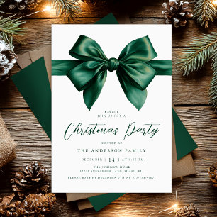 Watercolor Green Christmas Party Invitation