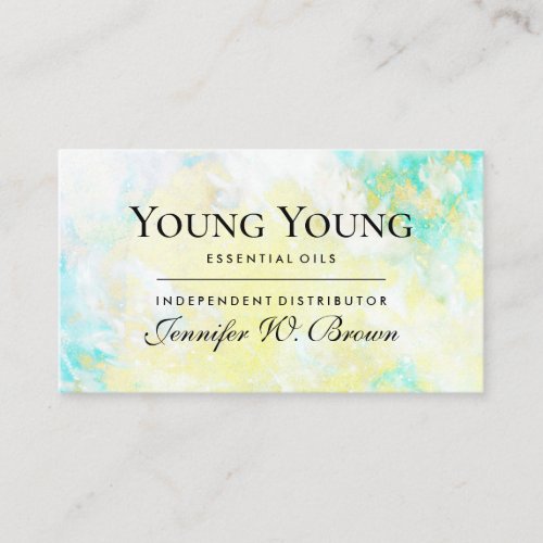 Watercolor Green Cloudy Essential oils Business Card