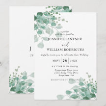 Watercolor Green Eucalyptus Floral foliage Wedding