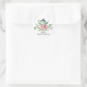 Watercolor Green Floral Bridal Tea Party Sticker (Bag)