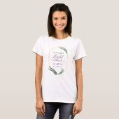 watercolor green floral elegant bridal shower  T-Shirt (Front Full)