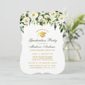 Watercolor Green Floral Graduation Party Invite B (Standing Front)