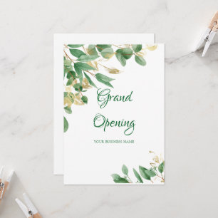 Watercolor Green Foliage Salon Grand Opening Invitation