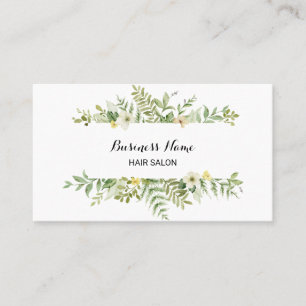 Watercolor Green Foliage Salon Loyalty Card