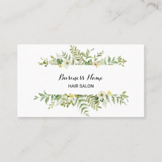 Watercolor Green Foliage Salon Loyalty Card