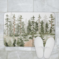 Watercolor Green Forest Landscape