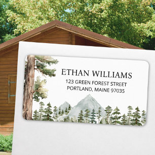Watercolor Green Forest Personalized Address Label