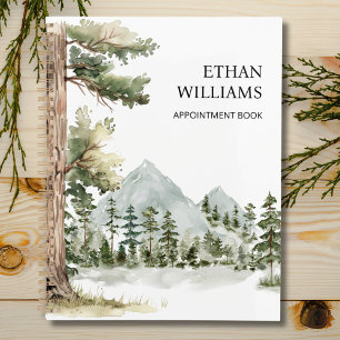 Watercolor Green Forest Personalized Appointment Planner