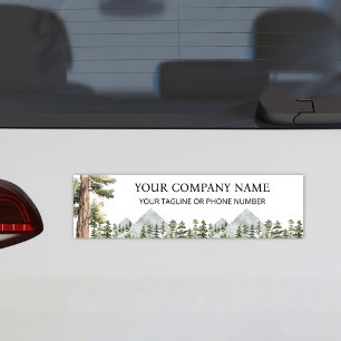 Watercolor Green Forest Personalized Business Bumper Sticker