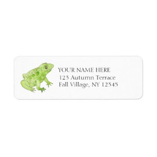 Watercolor Green Frog Hand-Painted Nature Address Label