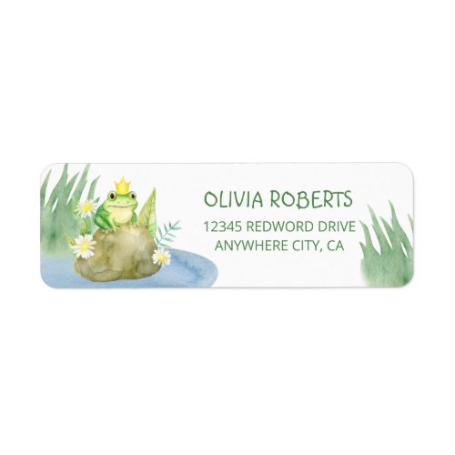 Watercolor Green Frog Return Address Label