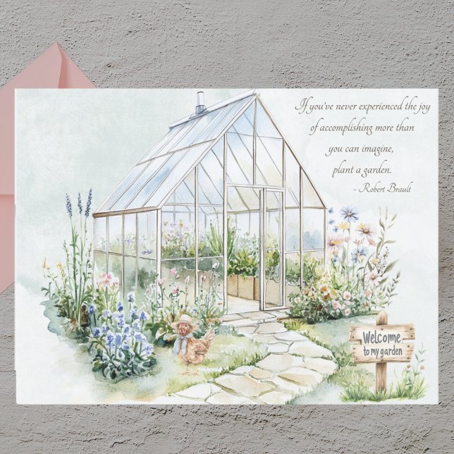 Watercolor Green Garden Inspirational Quote Postcard (Creator Uploaded)