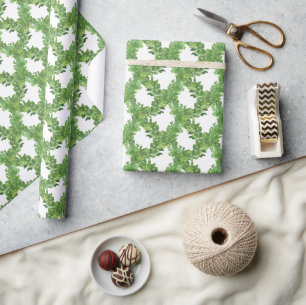 Watercolor Green Garland Lattice Wrapping Paper