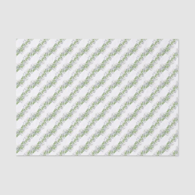 Watercolor Green Garland Tissue Paper (Front)