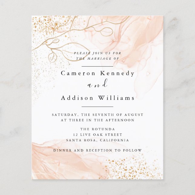 Watercolor Green Gold Eucalyptus Geometric Frame Flyer (Front)