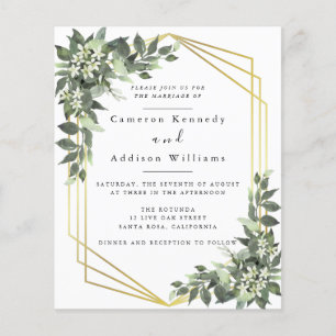 Watercolor Green Gold Eucalyptus Geometric Frame Flyer