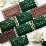 Watercolor Green Gold Marble Geode Love Is Sweet Hershey's Miniatures<br><div class="desc">Elegant Watercolor Emerald Green and Gold Marble Agate Geode Wedding Favor Chocolate Candy Bars. Modern Calligraphy Script Love Is Sweet with Bride and Groom Names.</div>
