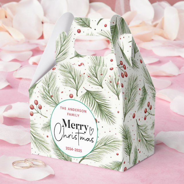 : Watercolor Green Grass – Festive Christmas Party Favor Boxes (Wedding)