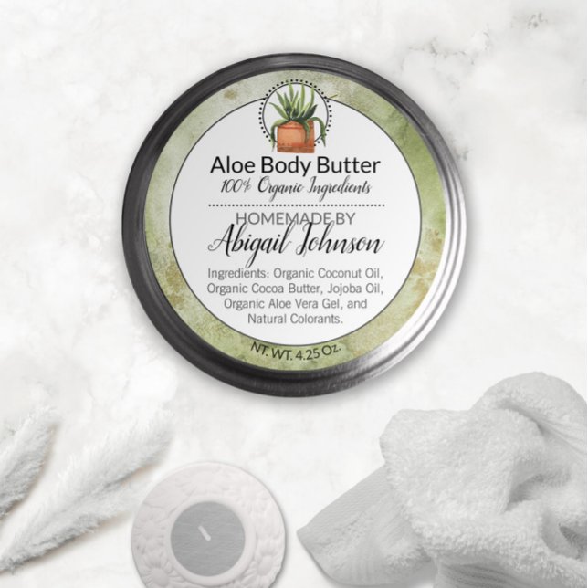 Watercolor Green Homemade Scrub/Body Butter Label (Creator Uploaded)