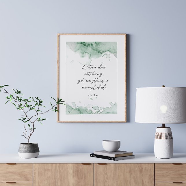 Watercolor Green Lao Tzu Quote Poster (Creator Uploaded)