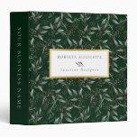 Watercolor green leaf floral gum nut pink flower 3 ring binder