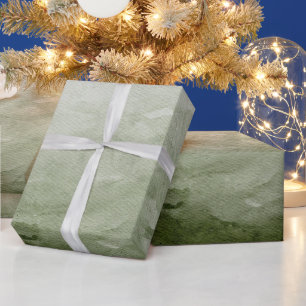 Watercolor Green Modern Christmas Pattern Wrapping Paper