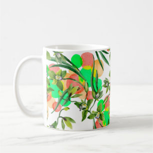 Watercolor green orchid flowers. Floral botanical Coffee Mug