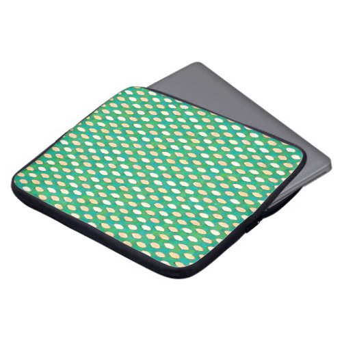 Watercolor Green Oval Shapes Pattern  Laptop Sleeve