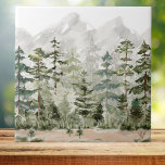 Watercolor Green Pine Forest on Mountain Ceramic Tile<br><div class="desc">Bring nature's beauty home with our Watercolor Green Pine Forest on Mountain ceramic tile. A touch of beauty of the outdoor adventure for your space!</div>
