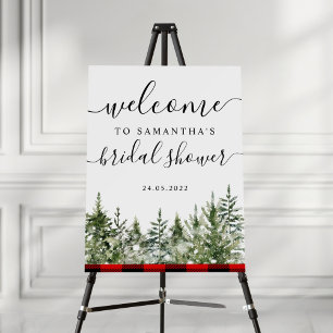 Watercolor Green Pine Tree & Red Buffalo Plaid Fo Foam Board